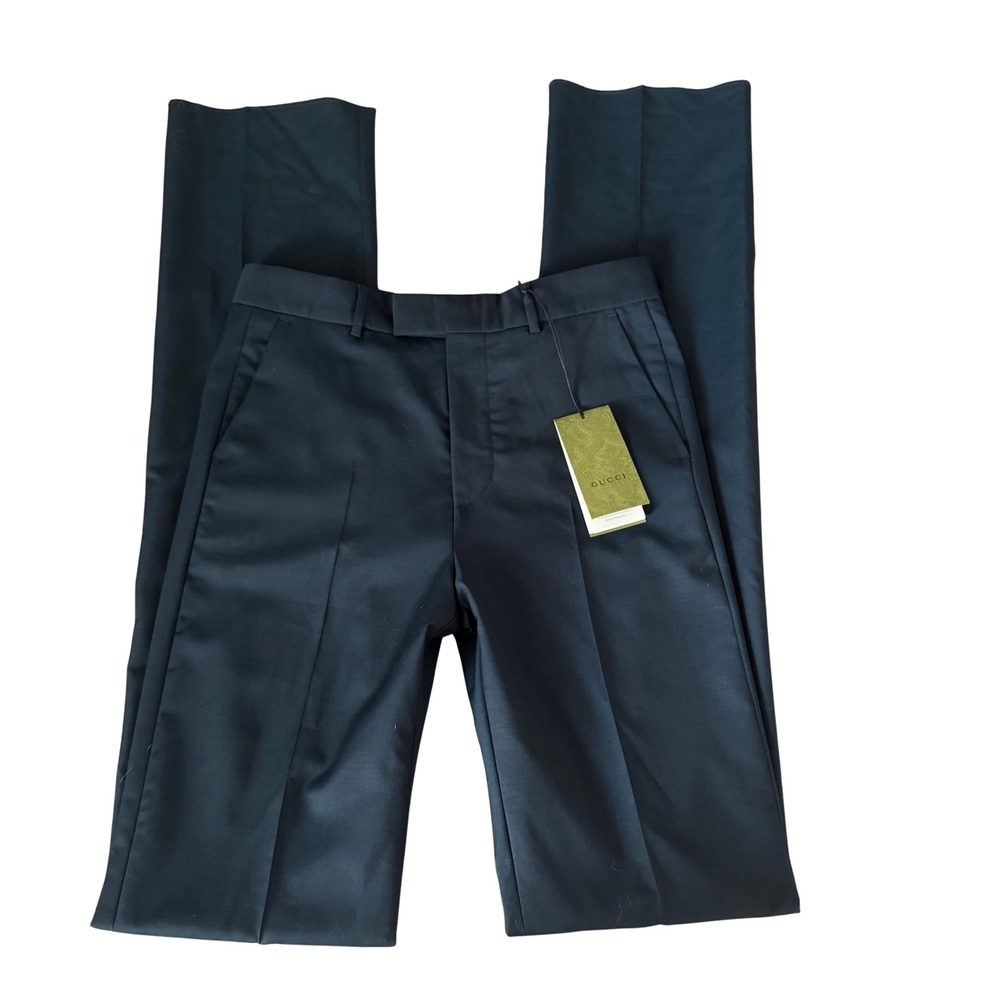 Gucci Men's Employee Uniform Wool Mohair Dress Pants Teal 46 NWT Rare